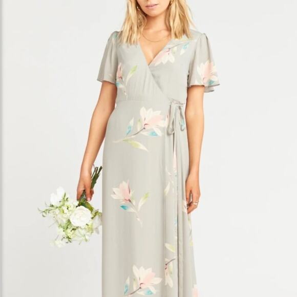 Show Me Mumu Sophia Wrap Dress tie waist short sleeve floral Maxi Dress XXS NWOT - Picture 2 of 10